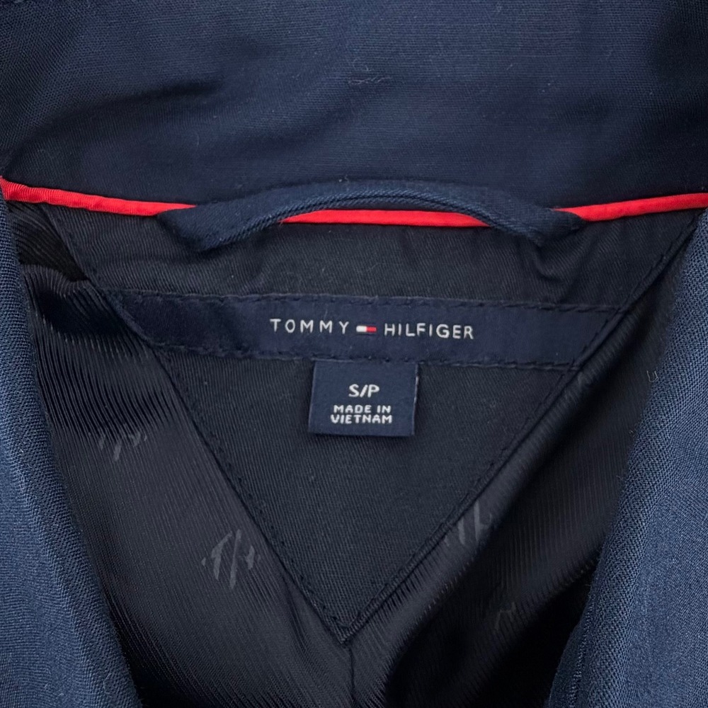 Tommy Hilfiger Navy Double Breasted‎ Trench Coat Belted Size S/P - Picture 2 of 14